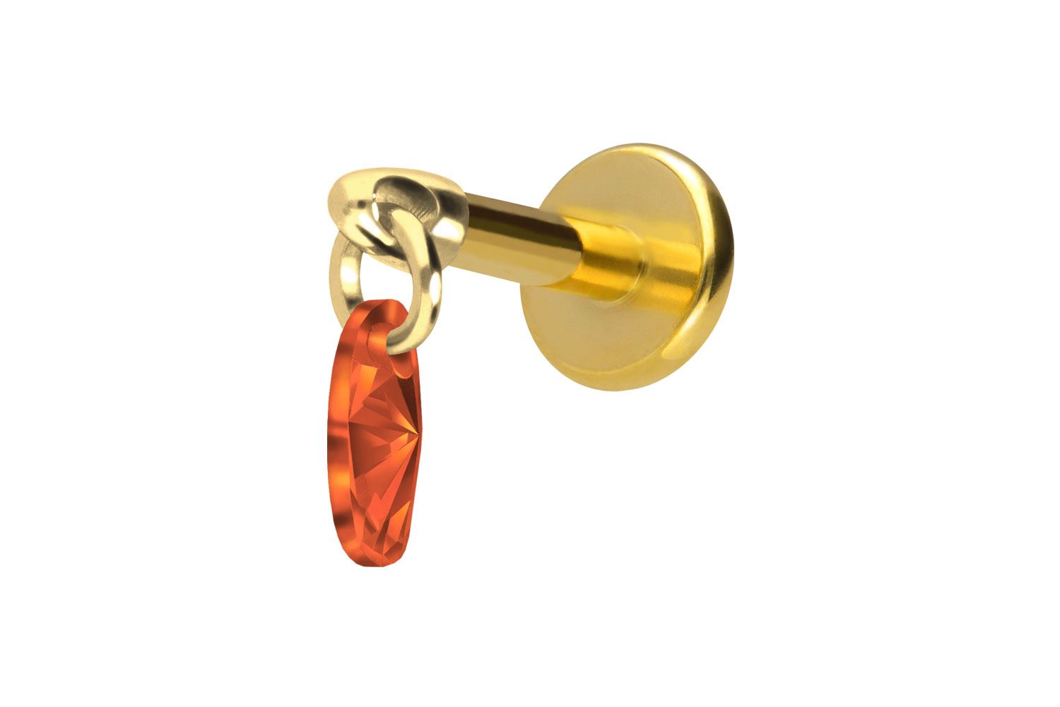 Titan Labret Piercing mit Innengewinde KRISTALLOVAL